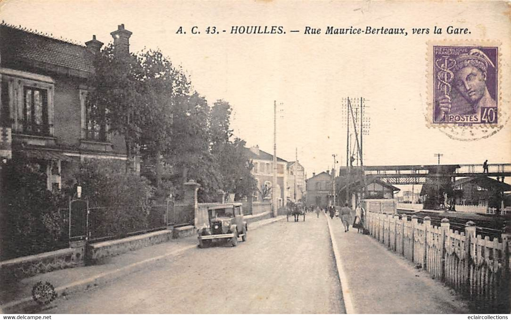 Houilles         78          Rue Maurice Berteaux  Vers La Gare         (voir Scan) - Houilles