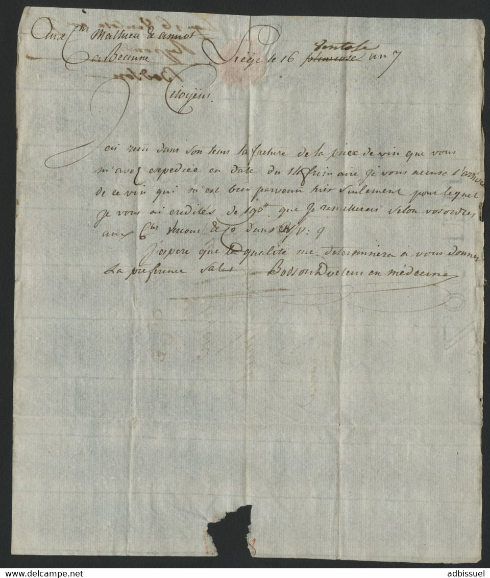 1799 "96/LIEGE" (29 X 12,5 Mm) En Rouge (voir Description) - 1792-1815 : Departamentos Conquistados
