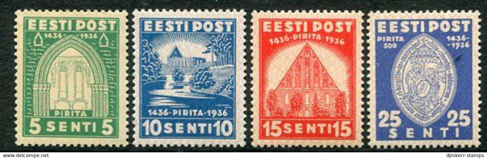 ESTONIA  1936 500th Anniversary Of St. Bridget's Convent MNH / **.  Michel 120-23 - Estland