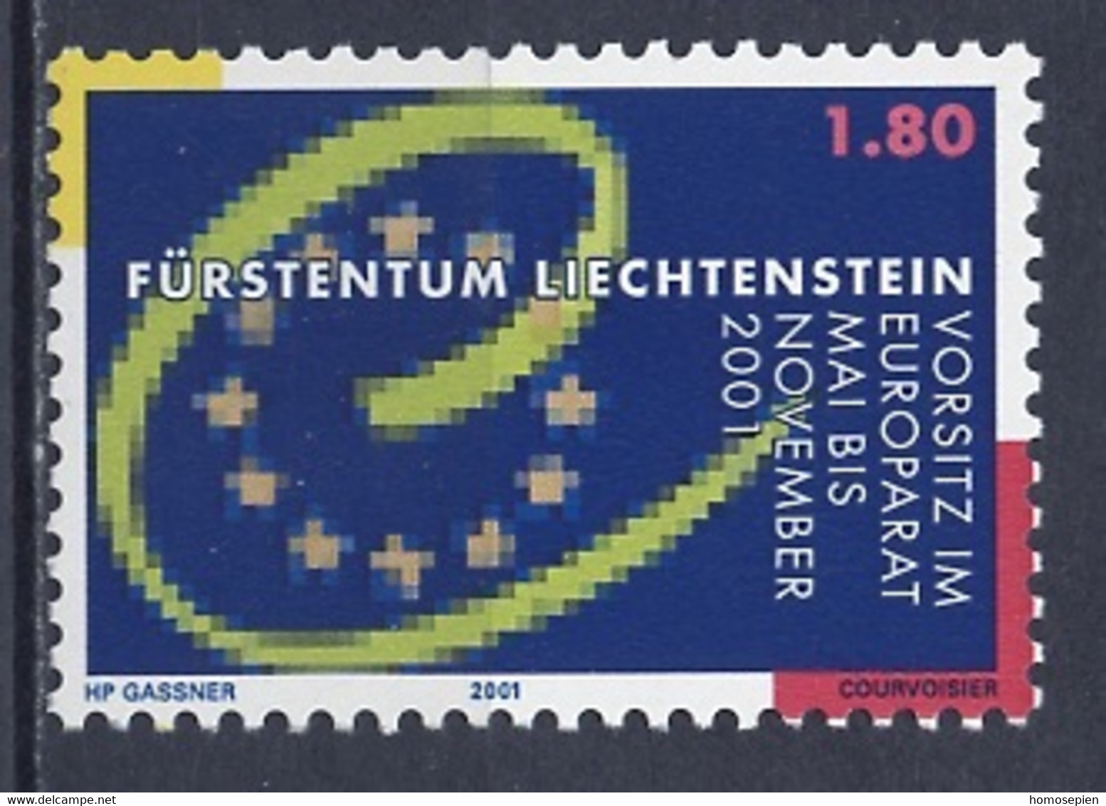 Liechtenstein 2001 Y&T N°1197 - Michel N°1256 *** - 1,80f Conseil De L'Europe - Unused Stamps