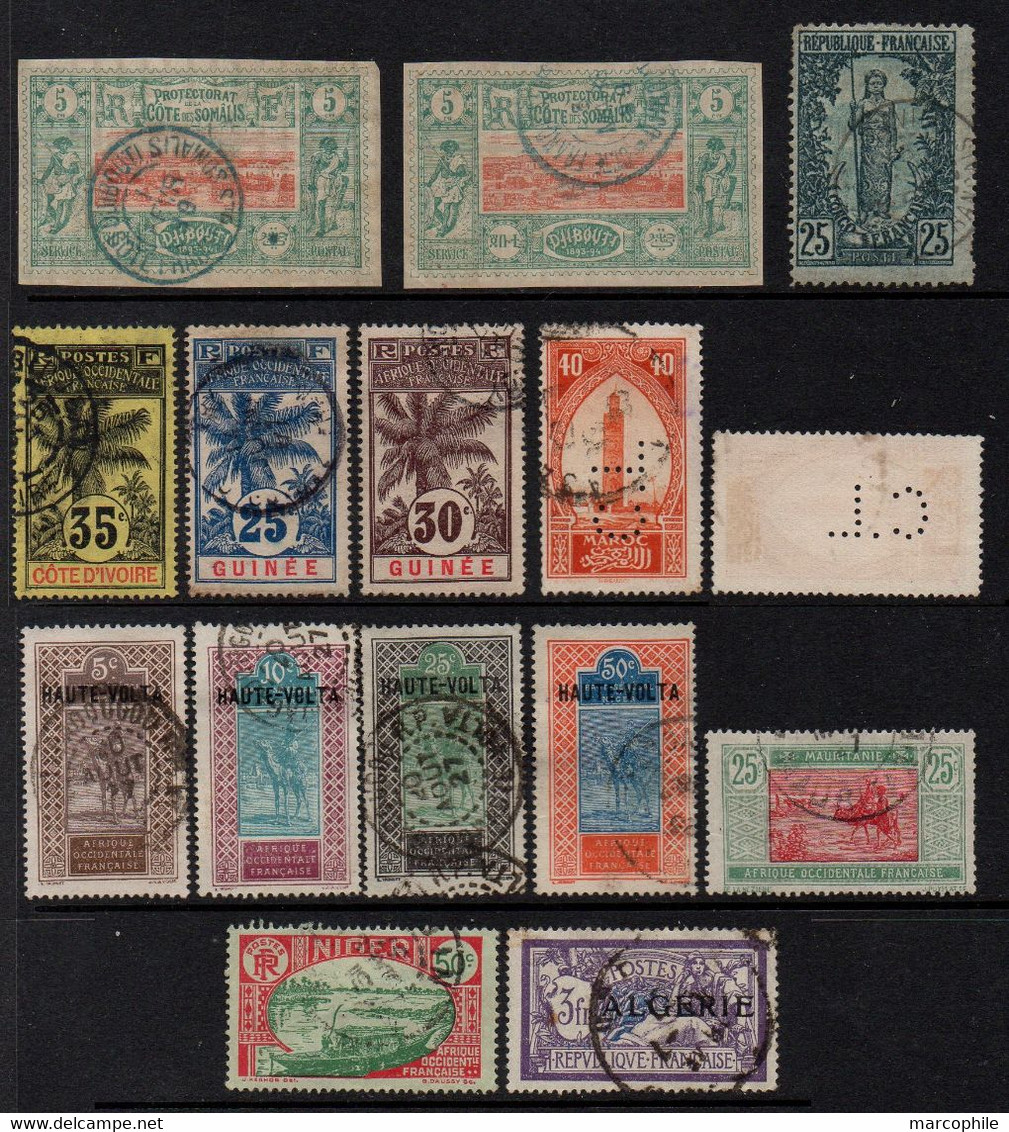 COLONIES FRANCAISES / PETIT ENSEMBLE DE TIMBRES OBLITERES / COTE 40.00 EUROS (ref 3521a) - Sammlungen