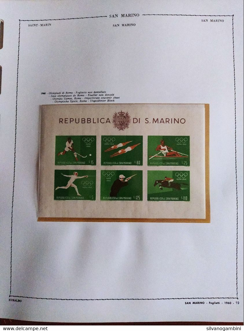 ALBUM FRANCOBOLLI SAN MARINO DAL 1958 AL 1969