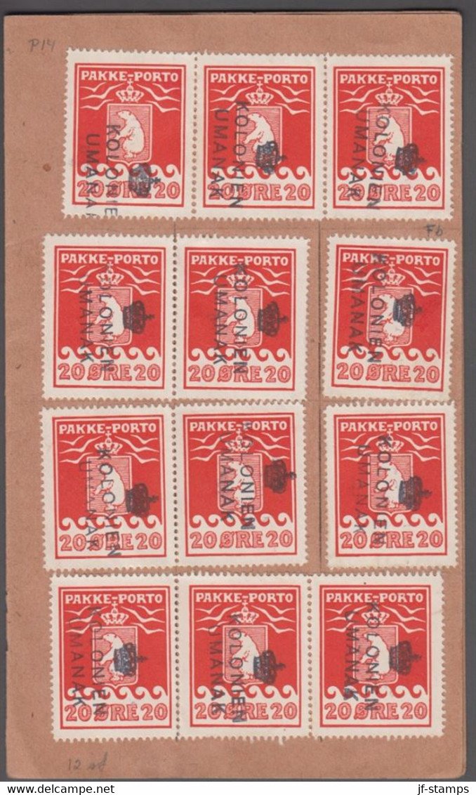 1938. PAKKE PORTO. 20 øre Red. Thiele. Perf 11 ½. Cancelled KOLONIEN UMANAK. 24 Ex Fr... (Michel 9A) - JF413645 - Paketmarken