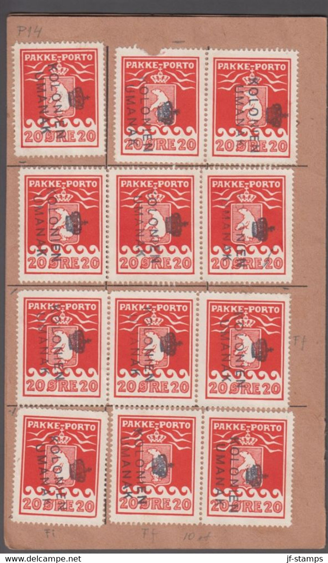 1938. PAKKE PORTO. 20 øre Red. Thiele. Perf 11 ½. Cancelled KOLONIEN UMANAK. 24 Ex Fr... (Michel 9A) - JF413645 - Paketmarken