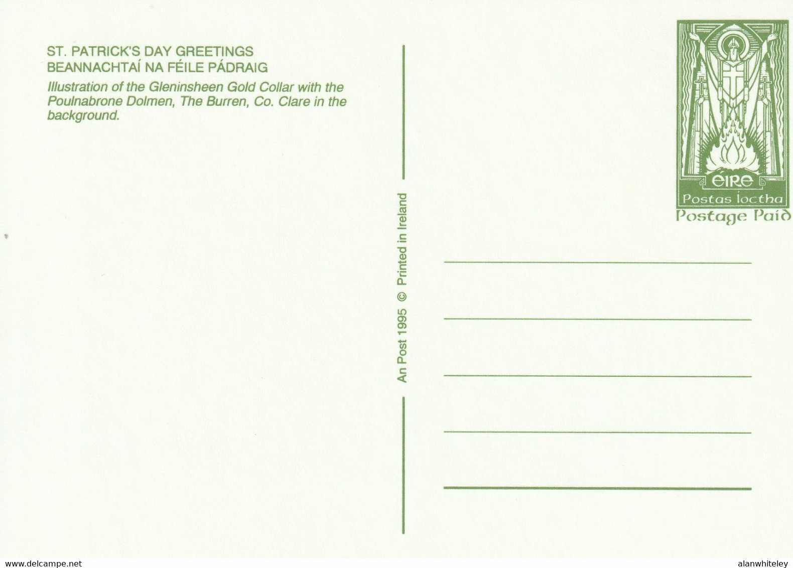 IRELAND 1995 St Patrick's Day: Set Of 4 Pre-Paid Postcards MINT/UNUSED - Interi Postali