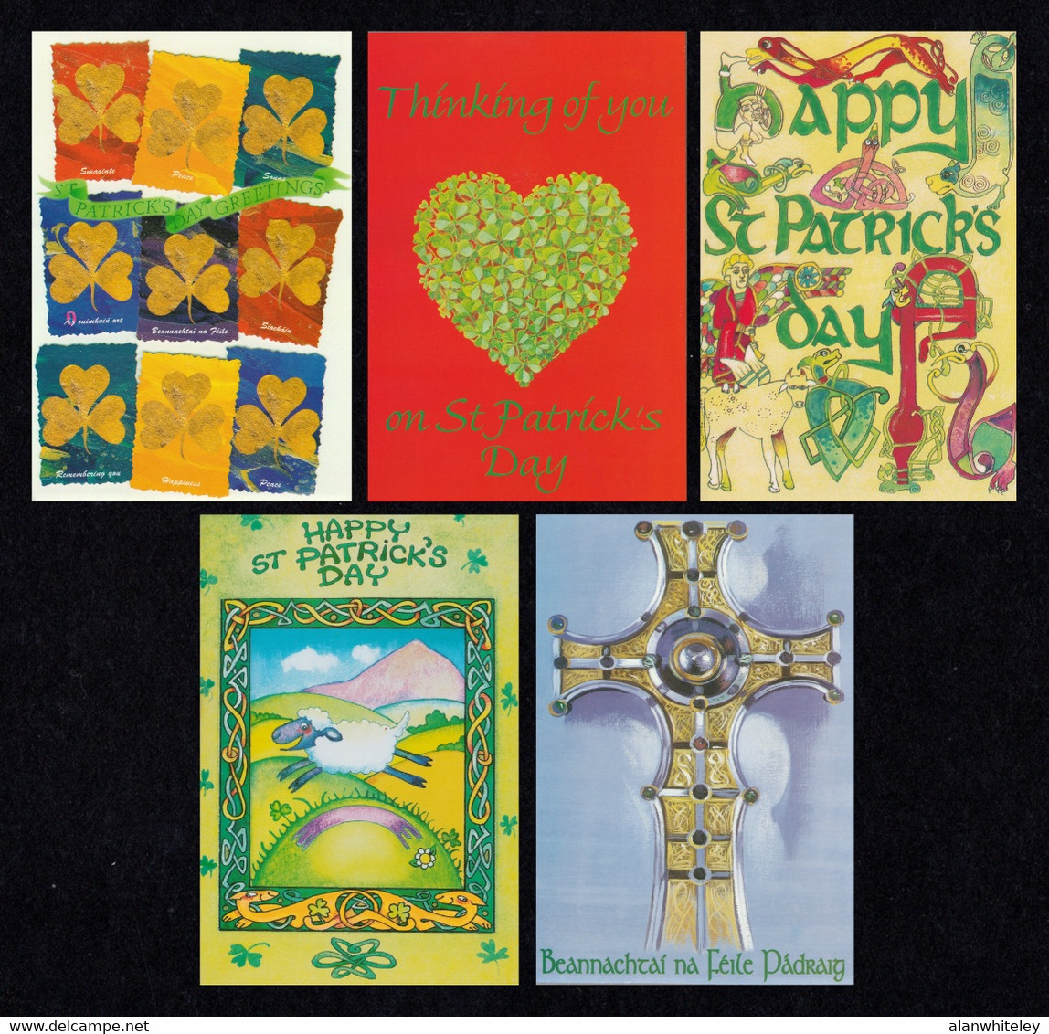 IRELAND 1998 St Patrick's Day: Set Of 5 Greeting Cards With Pre-Paid Envelopes MINT/UNUSED - Enteros Postales