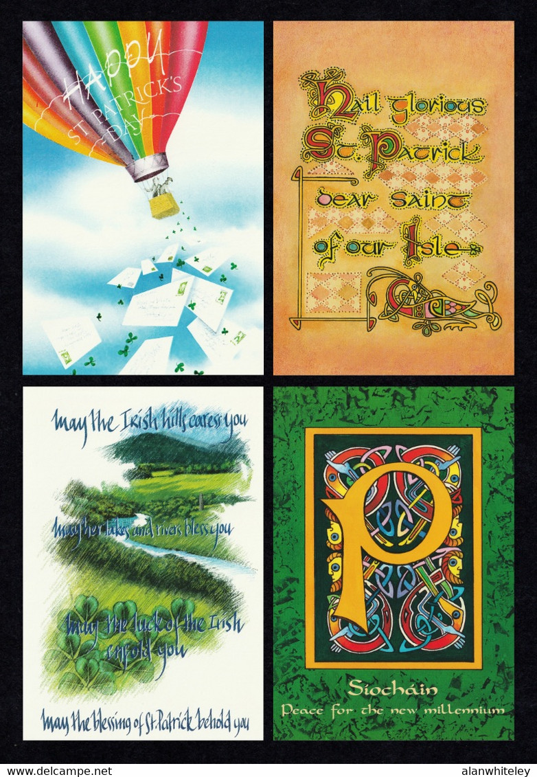 IRELAND 2000 St Patrick's Day: Set Of 4 Greeting Cards With Pre-Paid Envelopes MINT/UNUSED - Enteros Postales