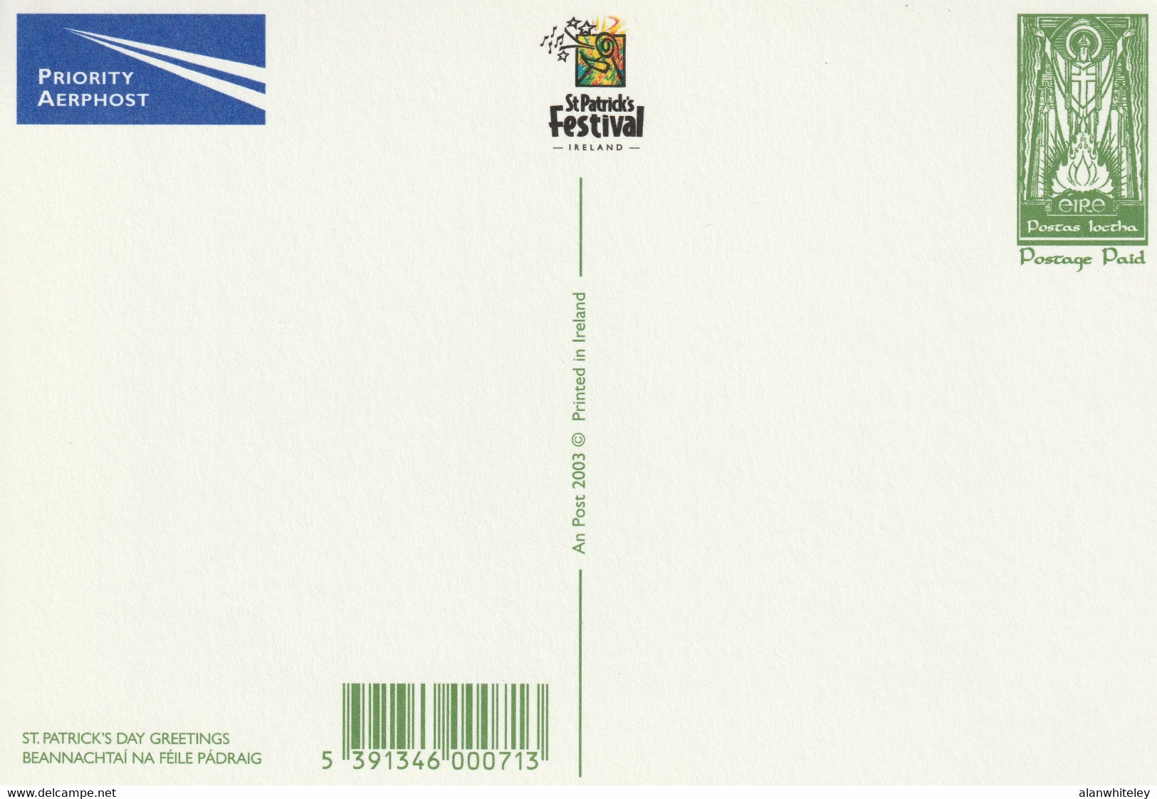 IRELAND 2003 St Patrick's Day: Set Of 3 Pre-Paid Postcards MINT/UNUSED - Ganzsachen