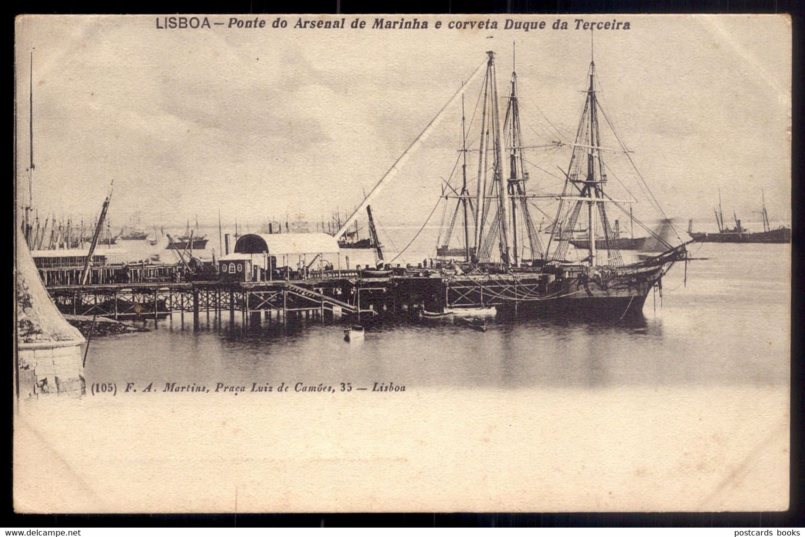 POSTAL Antigo De LISBOA C/ Corveta "DUQUE Da TERCEIRA". Edição De F.A.Martins. War Ship SLOOP CORVETTE Portugal 1900 - Guerra