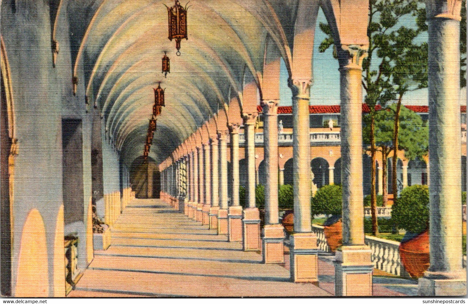 Florida Sarasota Ringling Art Museum Archway Along Inner Court Curteich - Sarasota