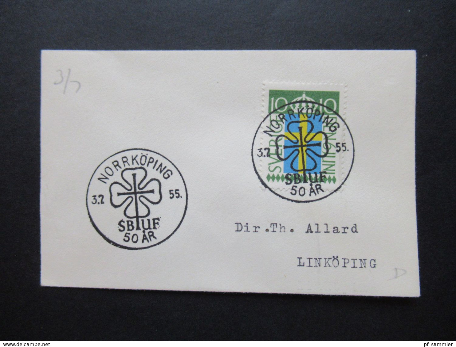 Schweden 1942 - 1955 kleine Belege mit Sonderstempel insgesamt 14 kleine Briefchen! Interessanter Posten!