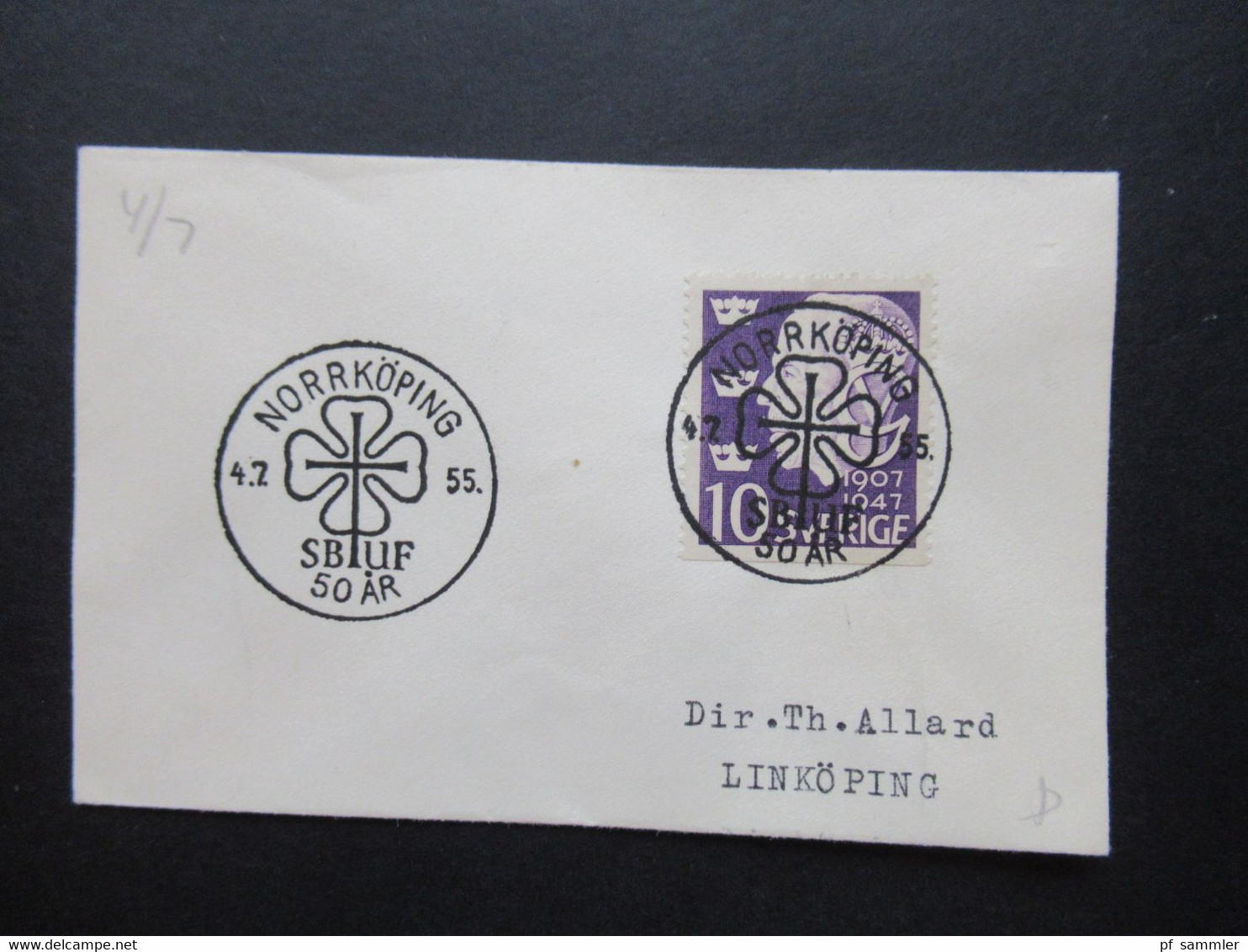 Schweden 1942 - 1955 kleine Belege mit Sonderstempel insgesamt 14 kleine Briefchen! Interessanter Posten!