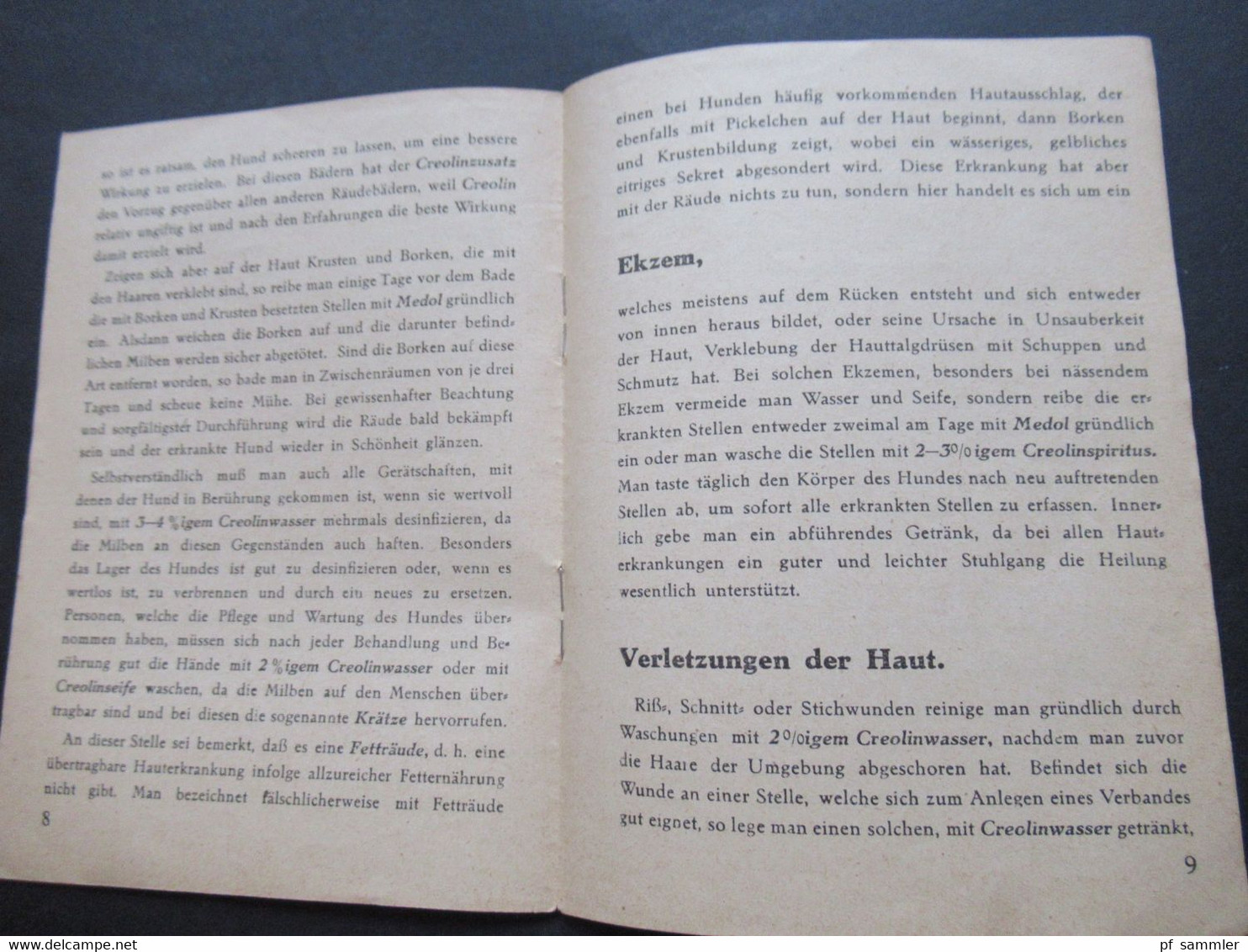 Kleines Heft / Nachschlagebuch Für Jeden Hundehalter Gesund Und Schön Ca. 1950er Jahre Creolinwerke Hamburg - Advertising