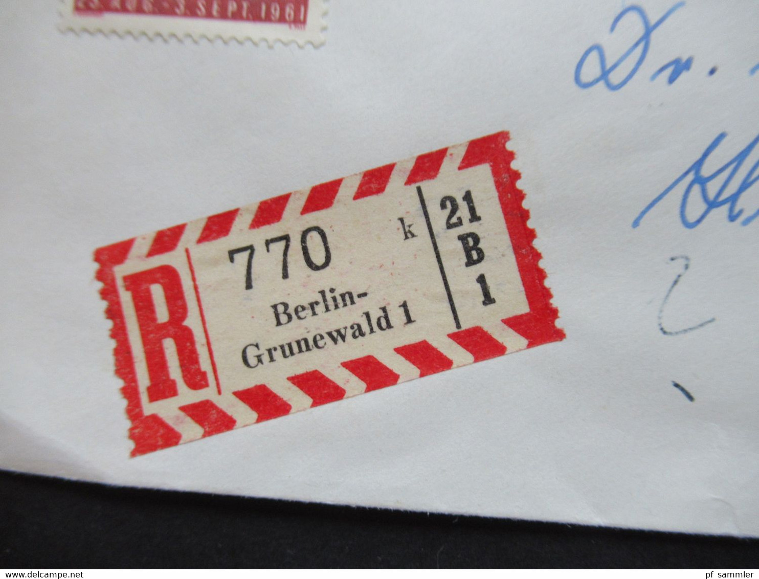 Berlin (West) 1961 Einschreiben Berlin Grunewald 1 MiF Bedeutende Deutsche / Kirchentag Und Rundfunk Ausstellung - Storia Postale