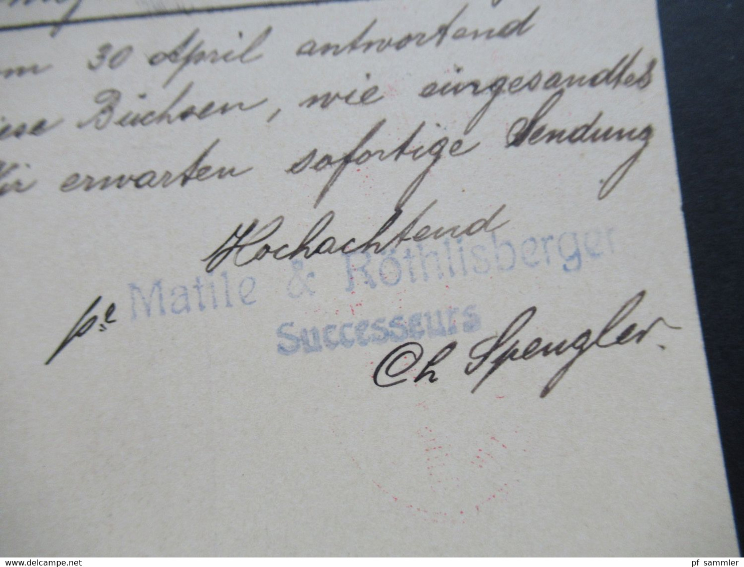 Schweiz 1915 Ganzsache Roter Firmenstempel Und Tagesstempel Chaux-De-Fonds 2 Hotel De Ville Nach Nürnberg Gesendet - Lettres & Documents