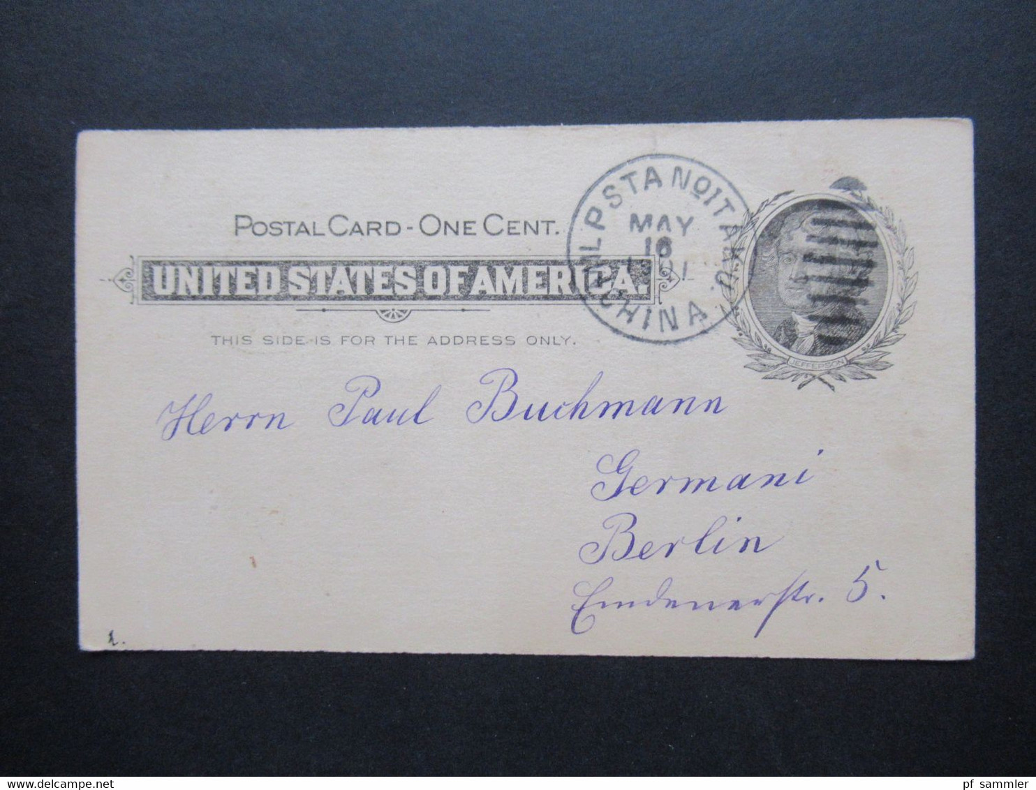 USA GA Verwendet Im Boxeraufstand In China 19.5.1901 Stempel MIL P STA No1 TAKU CHINA 1901 Geschrieben In Tangku - Cartas & Documentos