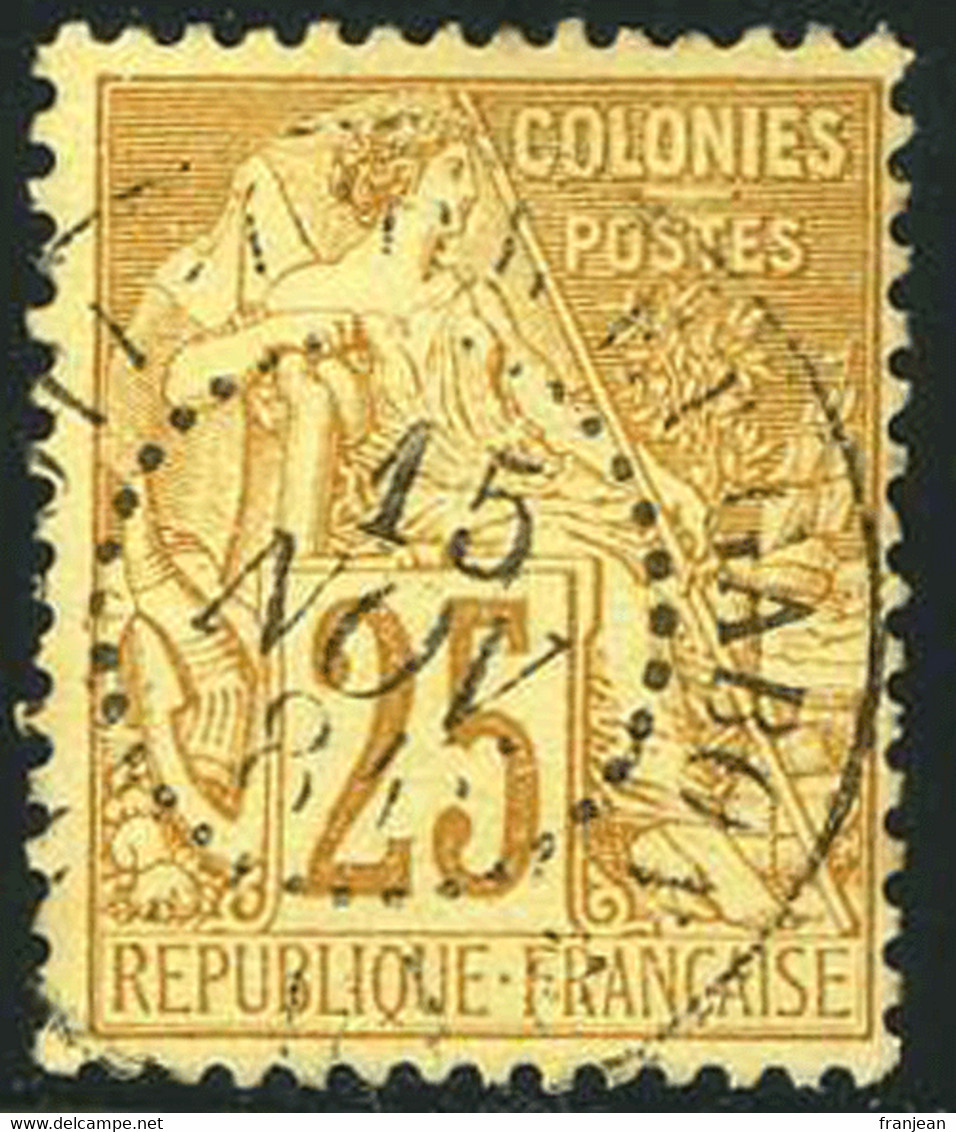 COLONIES GENERALES N°53 A Dubois 25c Bistre Oblitéré COTE D'OR ET GABON - GABON TB - Alphée Dubois