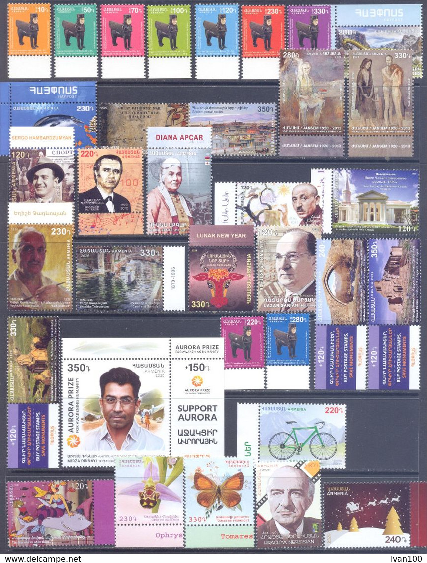 2020. Armenia, Full Complete Year Set 2020, 41stamps +5s/s, Mint/** - Armenien