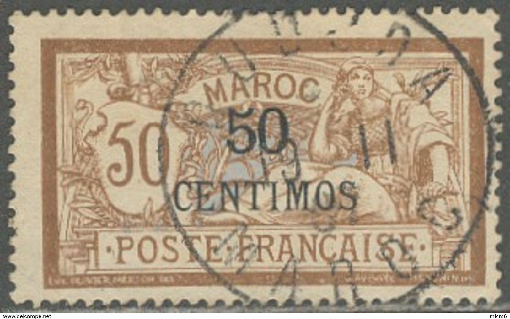 Maroc Bureaux Français 1902-1910 - Oblitération De Oudjda Sur N° 15 (YT) N° 18 (AM). - Gebruikt