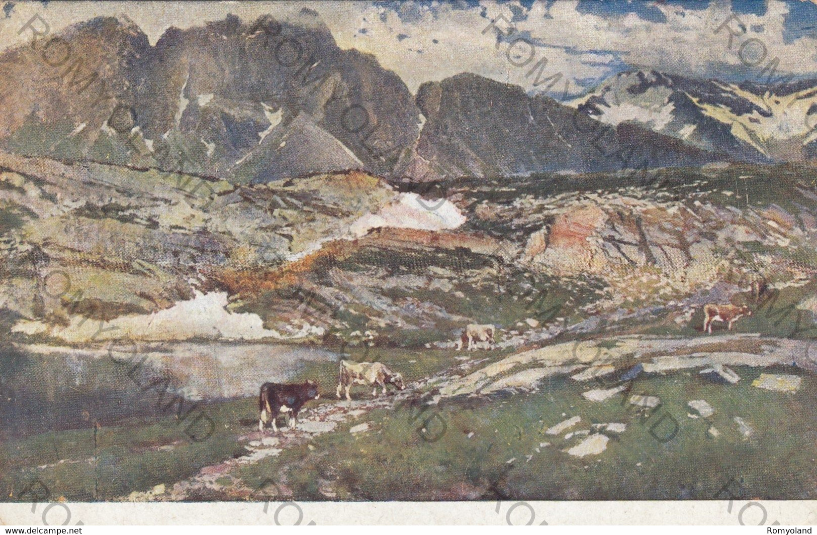 CARTOLINA  ROMA,LAZIO,GALLERIA NAZIONALE D"ARTE MODERNA,UBERTO DELL"ORTO-SULLE ALPI,STORIA,MEMORIA,VIAGGIATA 1917 - Ausstellungen