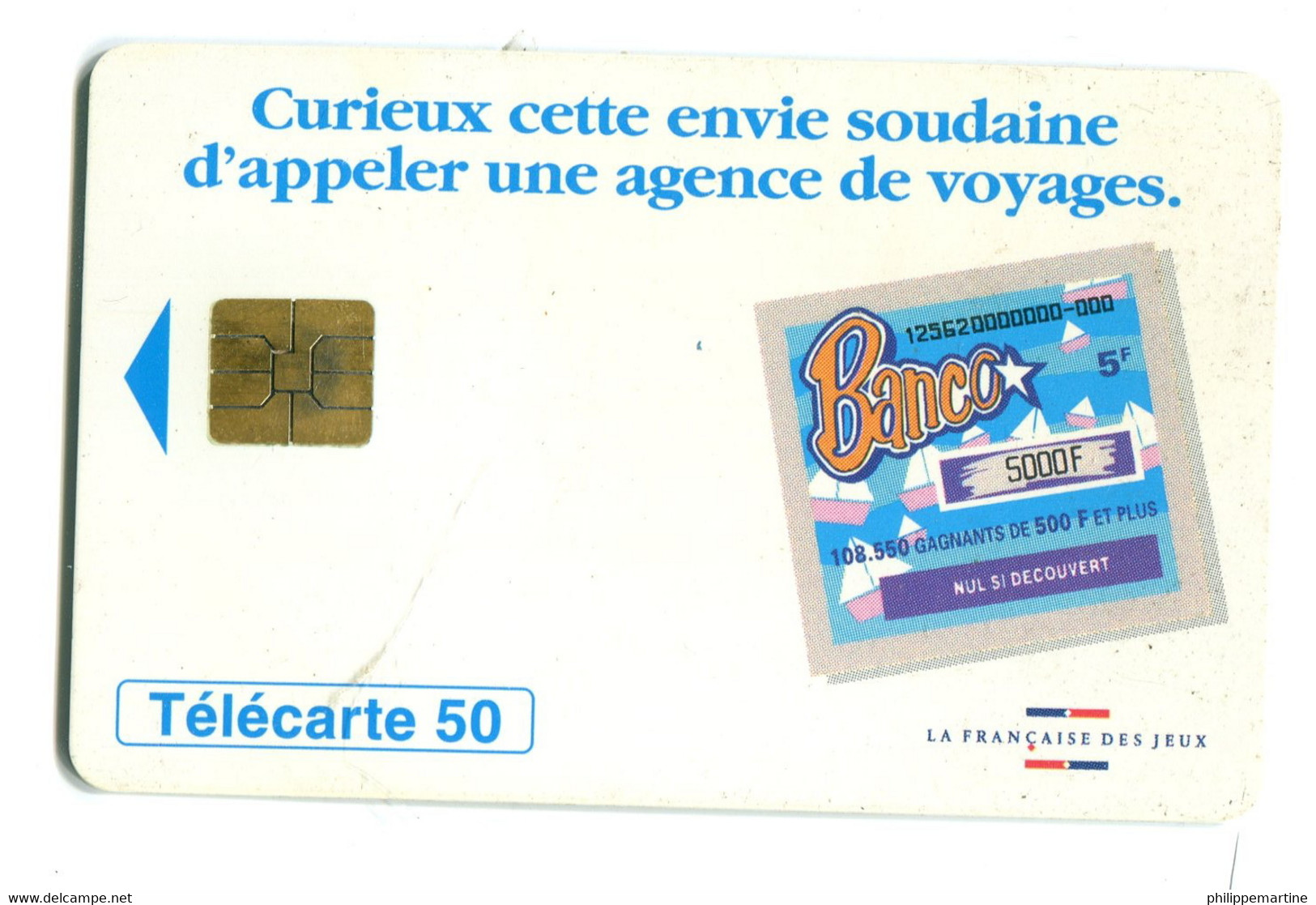 Télécarte France Télécom : La Française Des Jeux - Banco - Tirage 1000000 Ex. - 04/96 - Jeux