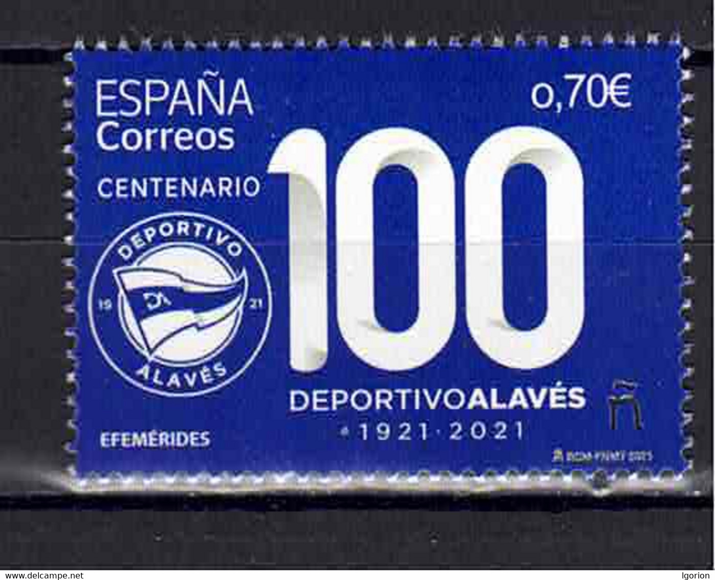 ESPAÑA 2021 ** MNH ED. 5454 CENTENARIO CLUB DE FUTBOL DEPORTIVO ALAVES - Neufs