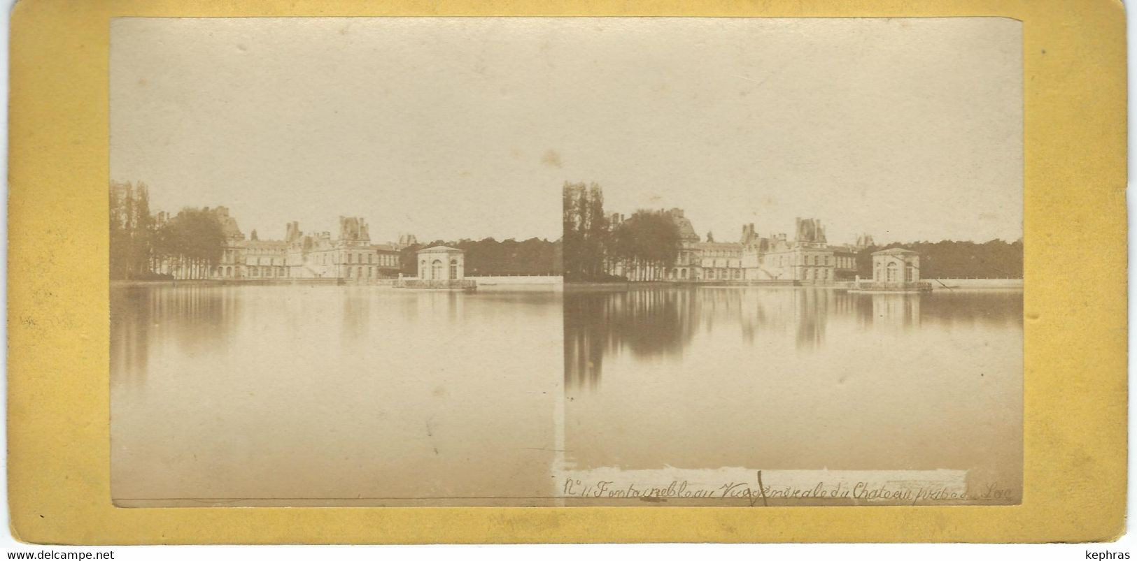 Photo Stéréo - FRANCE - FONTAINEBLEAU Vue Générale Du Château Prise Du Lac - Stereoscopio