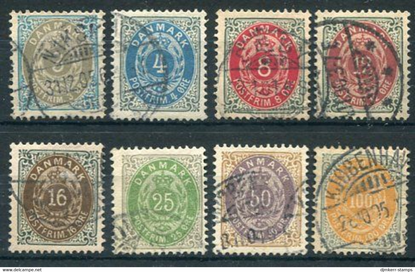 DENMARK 1895-1903 Numeral Definitives Perf. 12¾, Used. Michel 22-31 I Y - Used Stamps