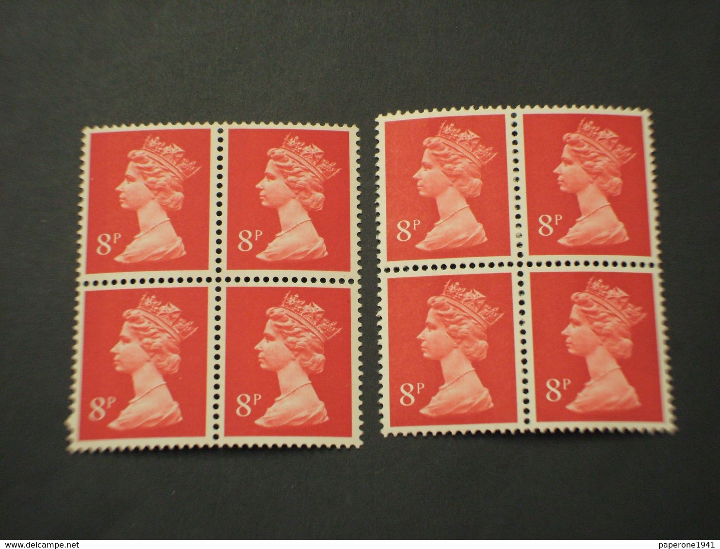 GRAN BRETAGNA - 1973 REGINA  8 P. Banda Centrale-8 P. Due Bande, In Quartine - NUOVO(++) - Unused Stamps
