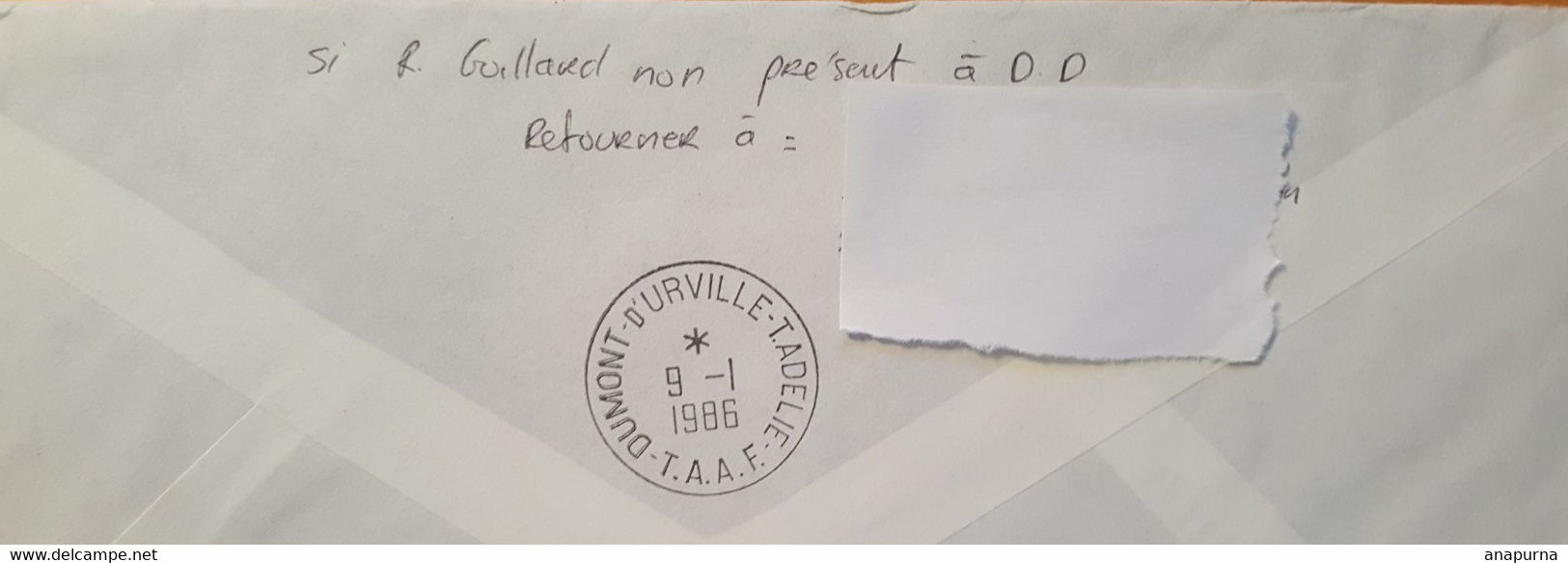 Lettre Postée Mc Murdo Adressée à R.Guillard En Terre Adélie. Avec Timbre à Date De La Base Dumont D'Urville.Deep Freeze - Other & Unclassified