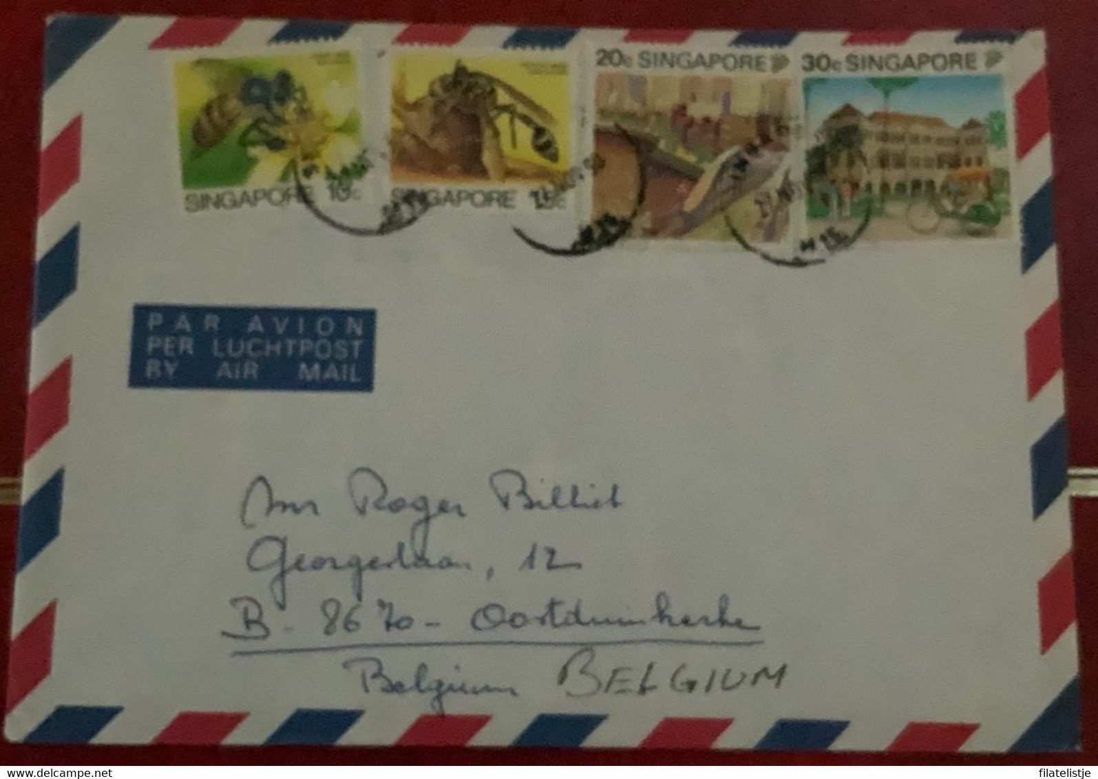 Enveloppe Luchtpost Uit Singapore - Singapur (1959-...)