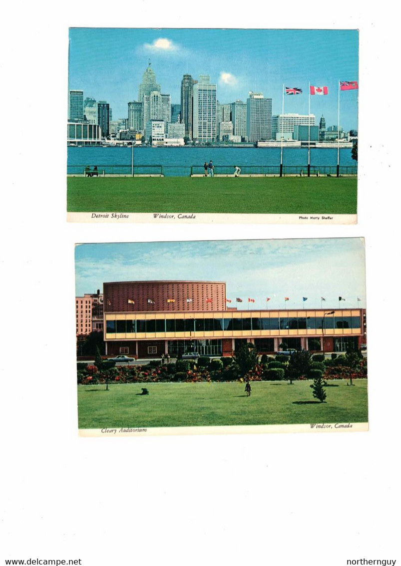 11 Different WINDSOR, Ontario,  Canada,  All 4X6 Chrome. 2 U Of W, Lancaster Bomber, Skyline, Etc - Windsor