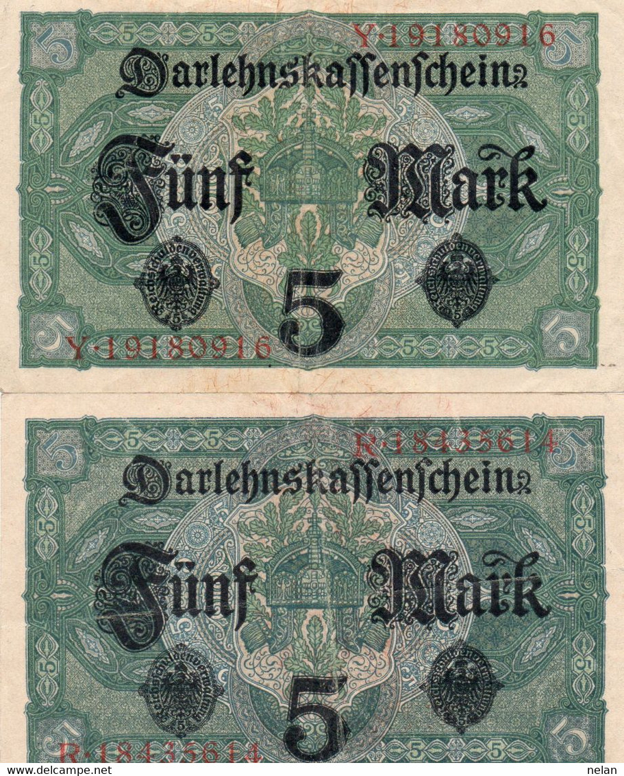 GERMANY- 5 MARK 1917  P-56b.1 Xf++aunc - 5 Mark