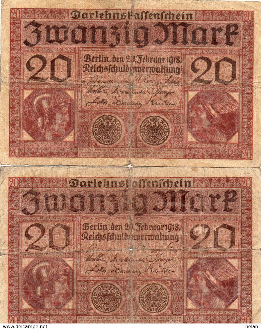 GERMANY- 20 MARK 1918  P-57  Circ. - 20 Mark