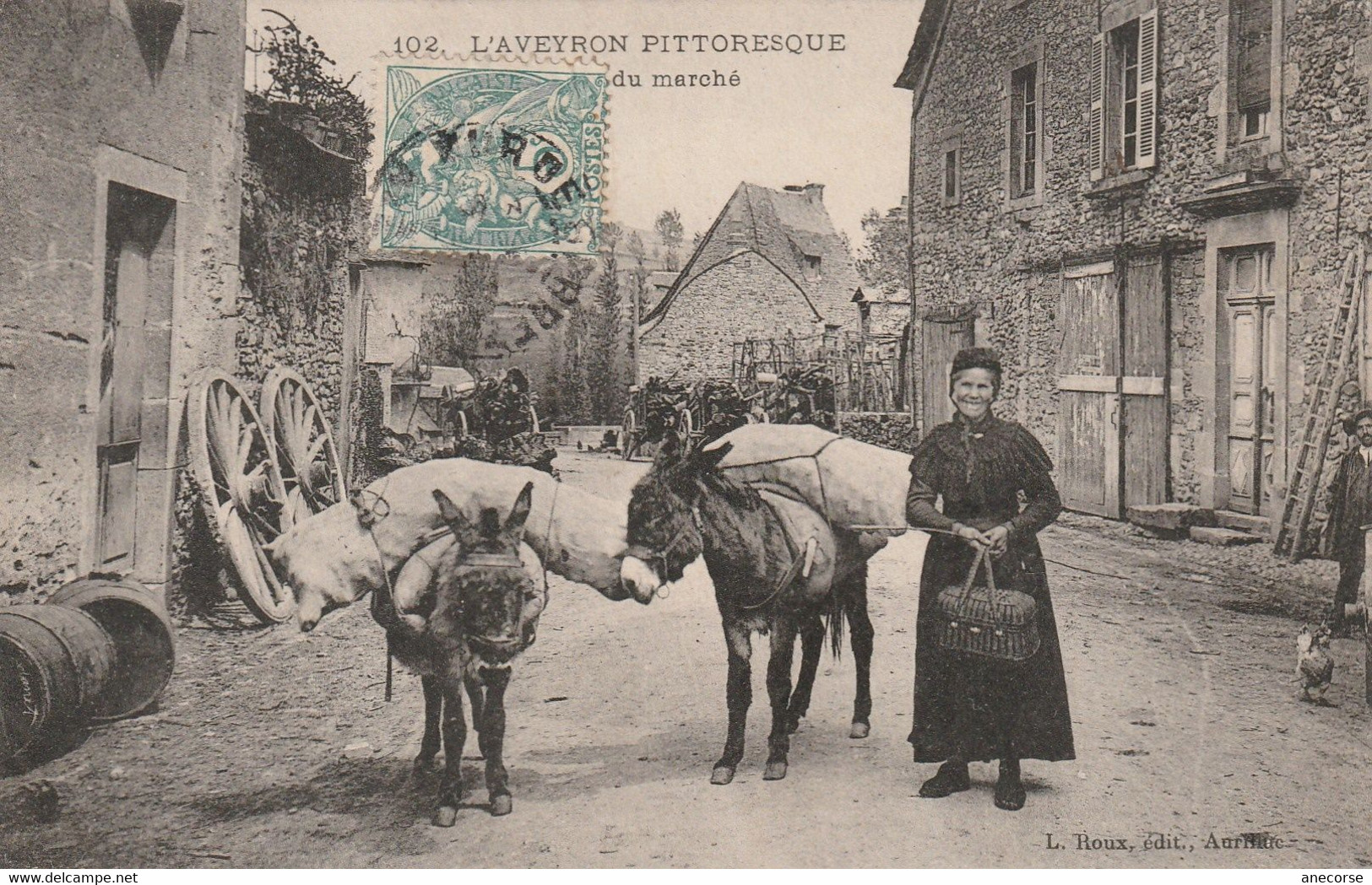 L Aveyron Pittoresque ('Retour Du Marché ) Anes Avec Femme - Other & Unclassified