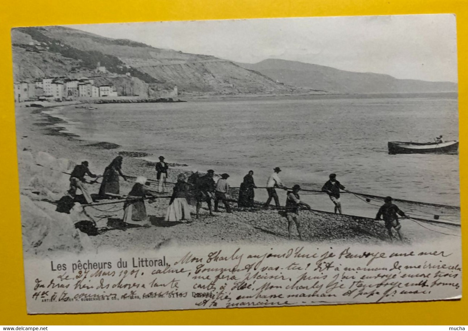 13230 - Les Pêcheurs Du Littoral Circulée Menton 1901 - Other & Unclassified