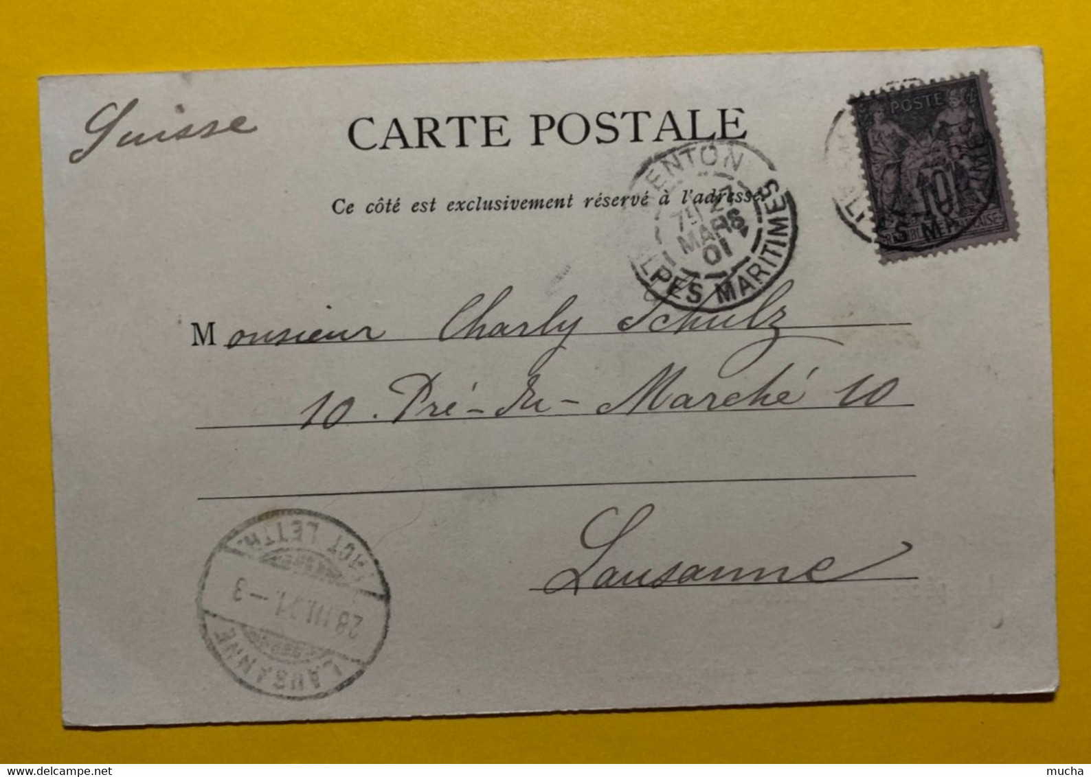 13230 - Les Pêcheurs Du Littoral Circulée Menton 1901 - Other & Unclassified