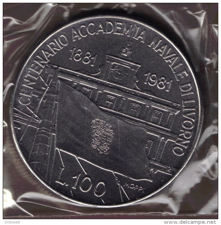 ITALIA 100 LIRE 1981 ACCADEMIA NAVALE - Gedenkmünzen