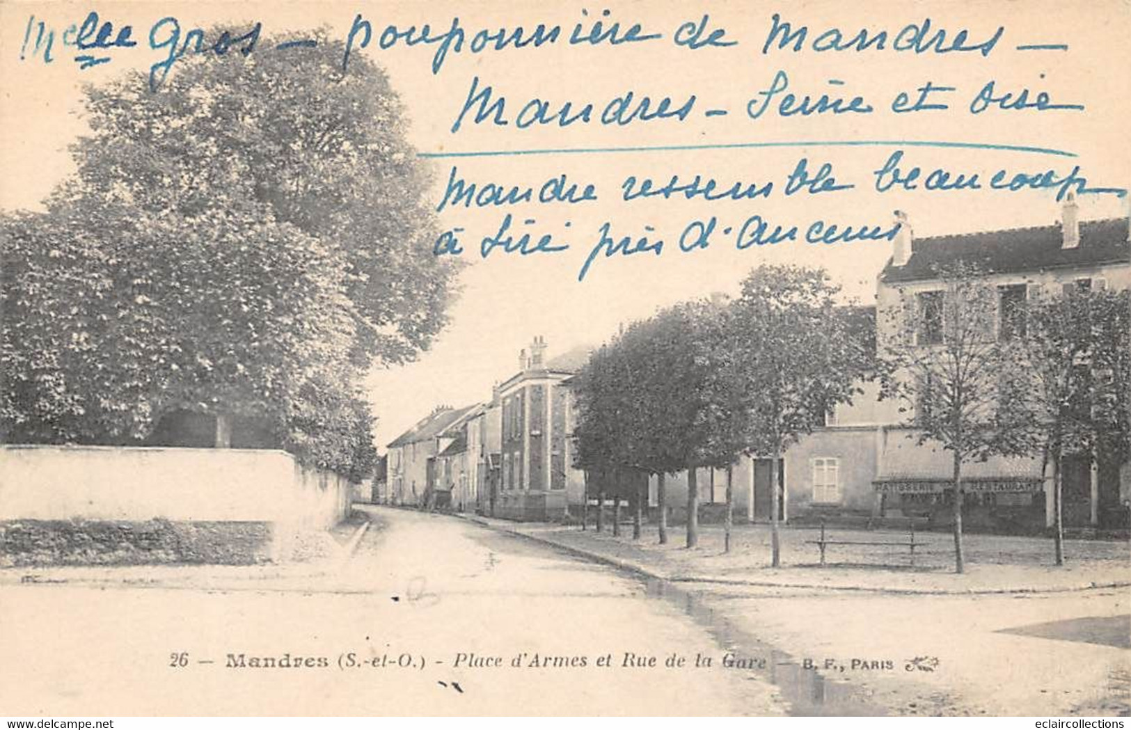 Mandres       78         Place D'armes Et Rue De La Gare            (voir Scan) - Andere & Zonder Classificatie