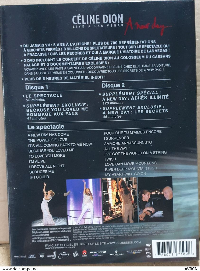 CELINE DION . LIVE A LAS VEGAS.. A NEW DAY. COFFRET COLLECTOR 2 DVD + LIVRET - DVD Musicales