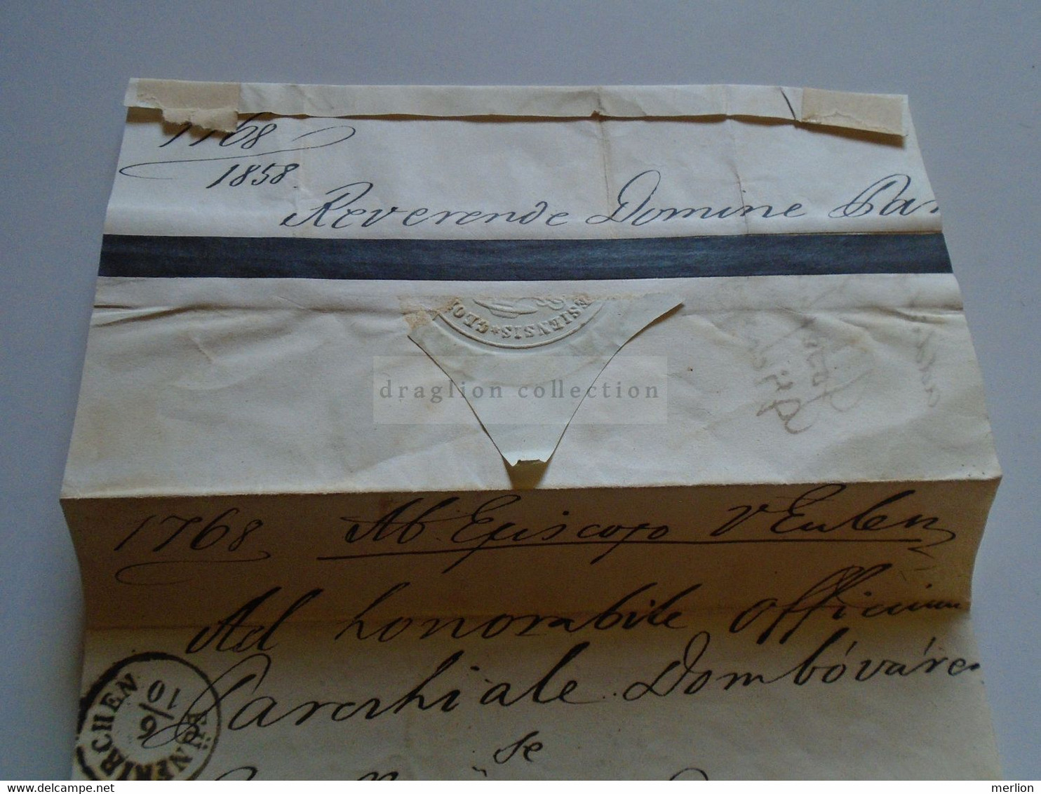 ZA342.1  Hungary Prephilately -Ex Offo  Letter 1858  Cancel Fünfkirchen (Pécs)  Magyarszék -Dombóvár - ...-1867 Voorfilatelie