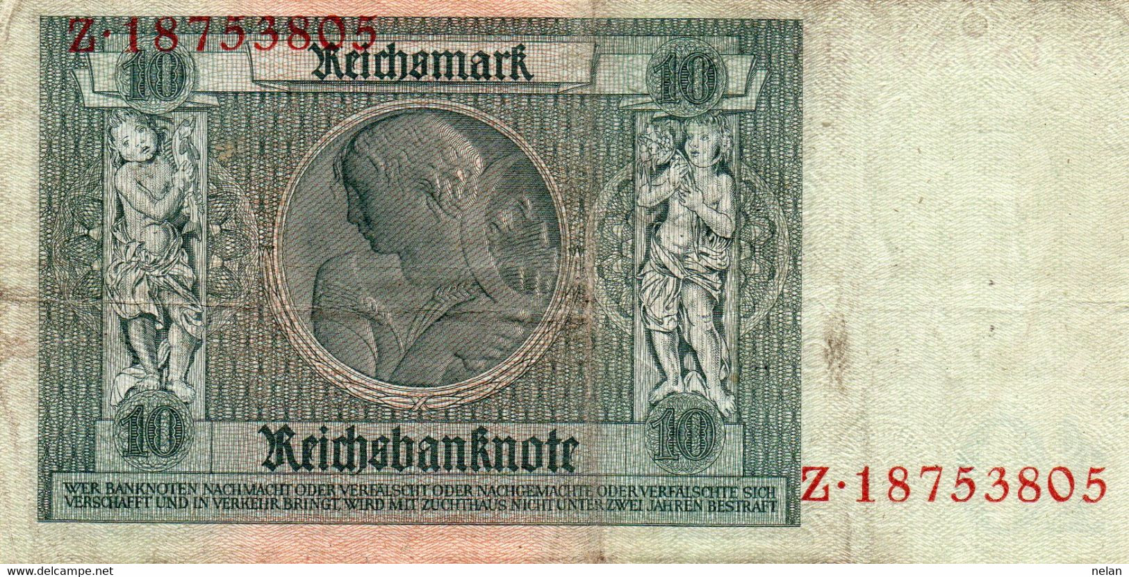 GERMANY- 10 MARK 1929  P-180a1  Circ. Z 18753805 - 10 Mark