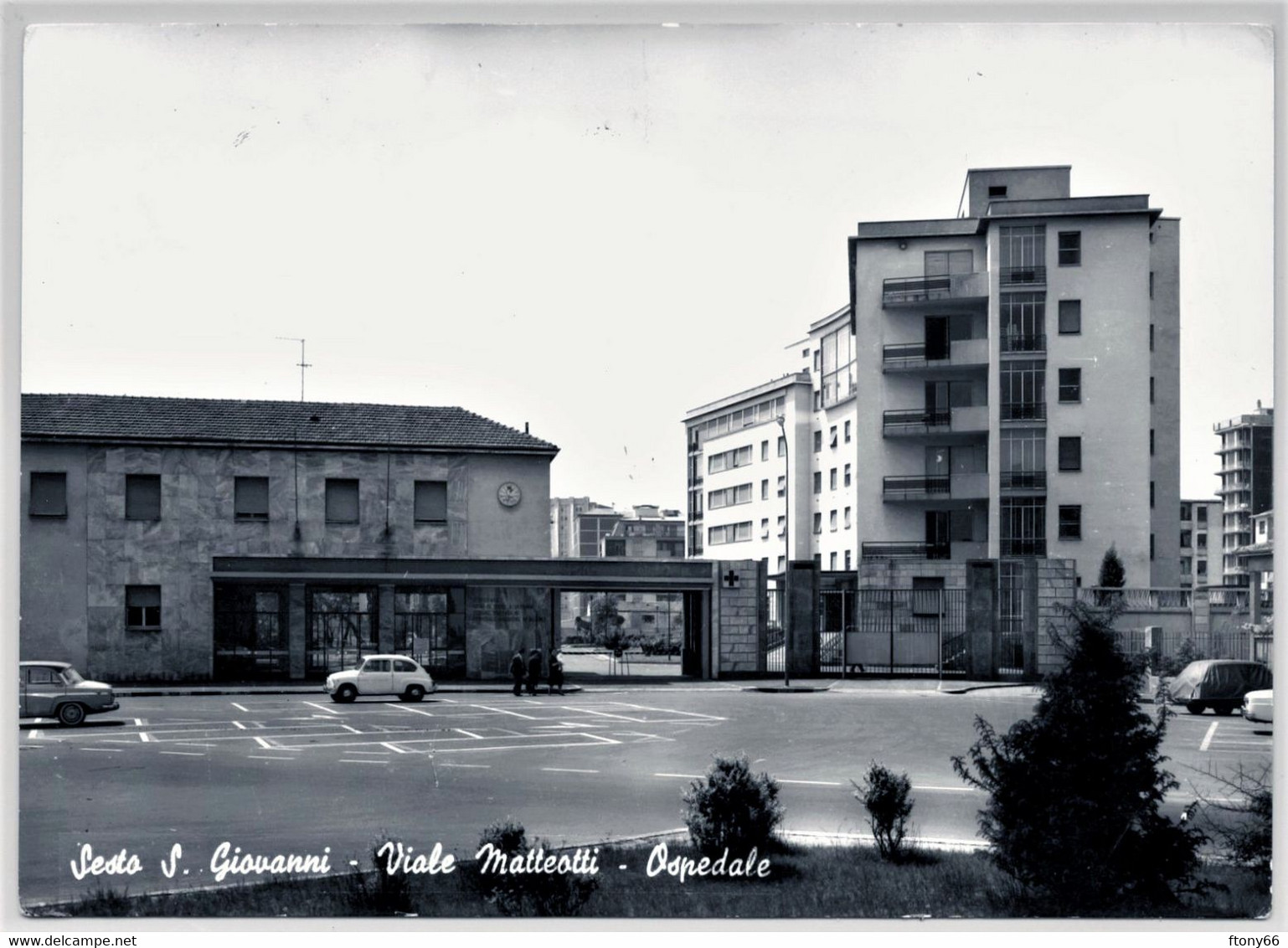 Cartolina SESTO S. GIOVANNI - VIALE MATTEOTTI - OSPEDALE (MILANO) FG VG ANIMATA - Sesto San Giovanni