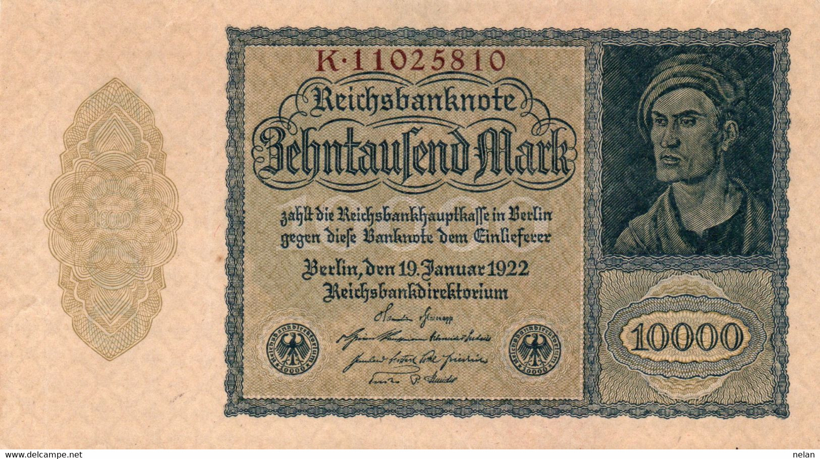 GERMANIA  10000 MARK 1922  P-72/2  AUNC - 10000 Mark