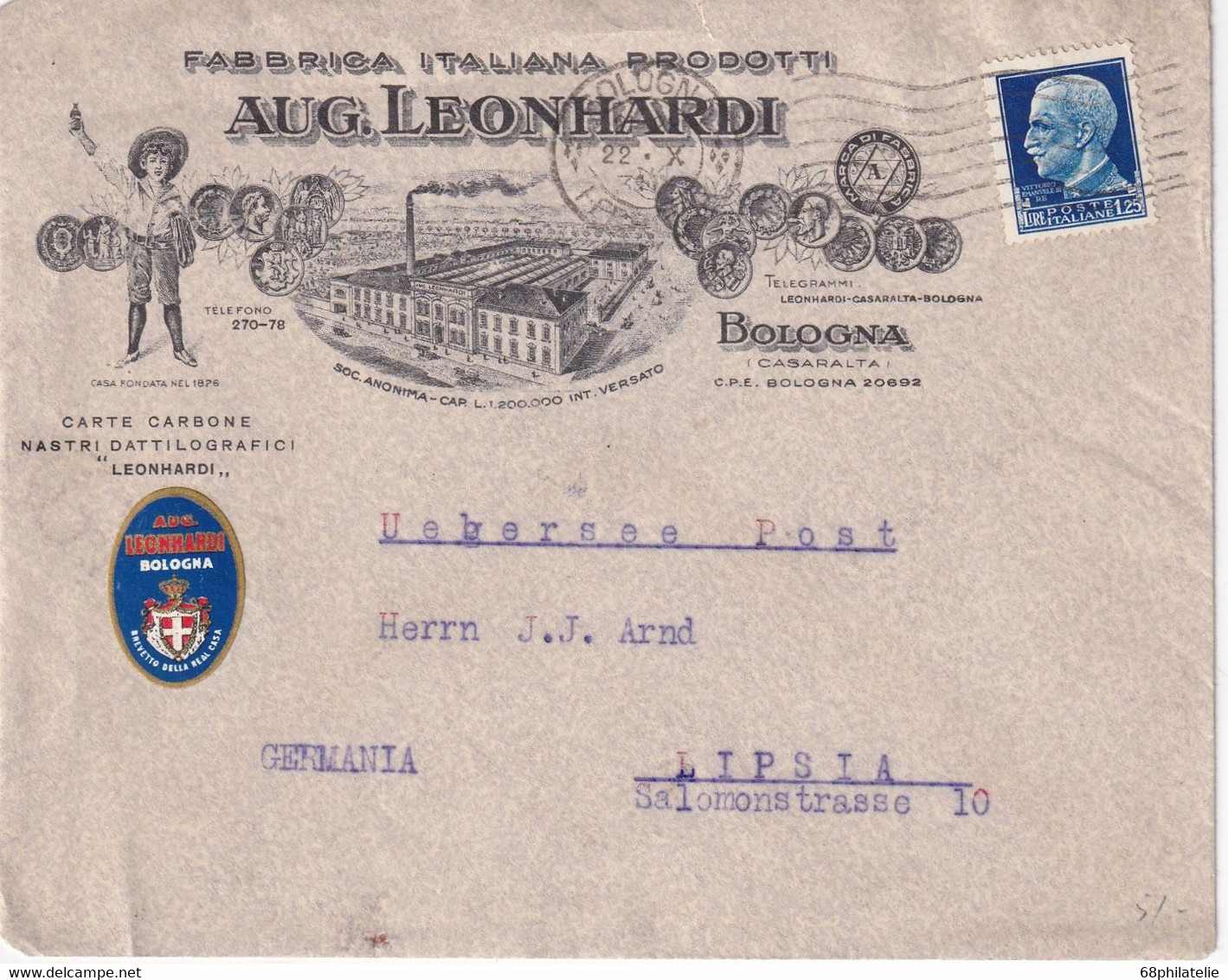 ITALIE 1931 LETTRE ILLUSTREE DE BOLOGNA - Marcofilie