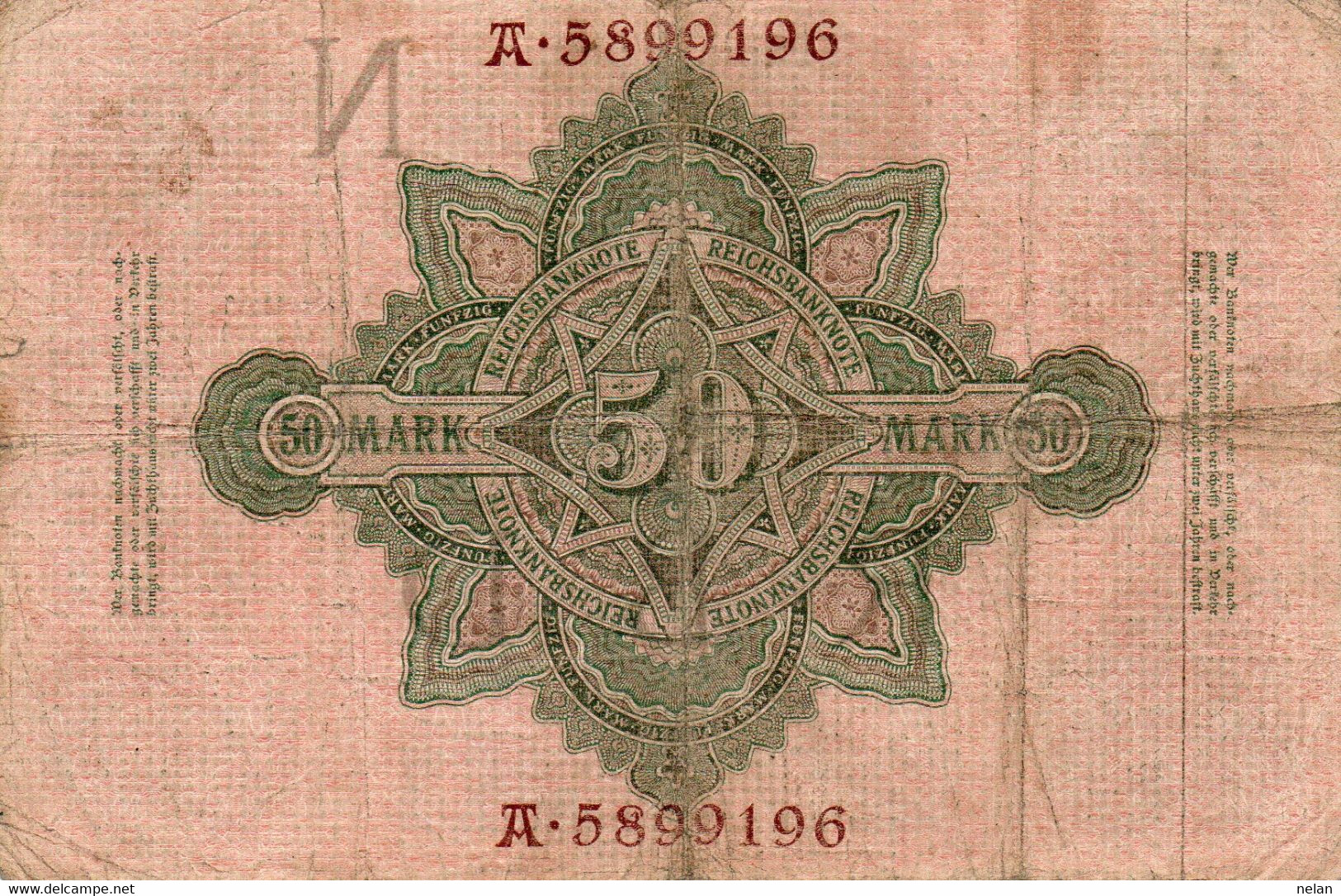 GERMANY- 50 MARK 1910  P-41  Circ.  N - 50 Mark