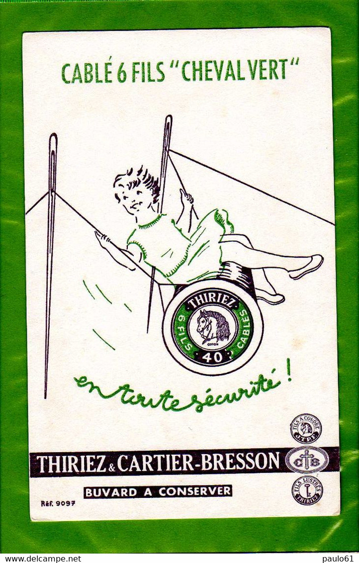 Buvard : Thiriez Cartier  Bresson  Cable 6 Fils "Cheval Vert " - Textile & Vestimentaire