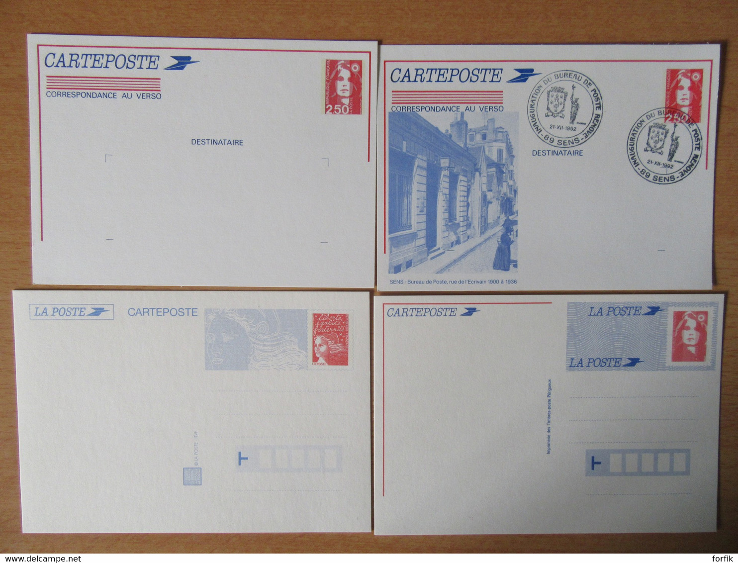 France - Lot De 4 Entiers Postaux Marianne Bicentenaire Et Marianne Du 14 Juillet Neufs - Collections & Lots: Stationery & PAP