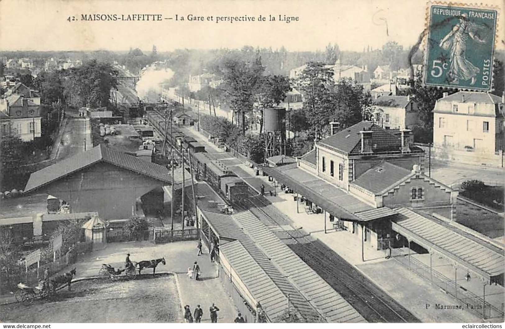 Maisons-Laffitte       78        La Gare Et Perspective De La Ligne    (voir Scan) - Maisons-Laffitte