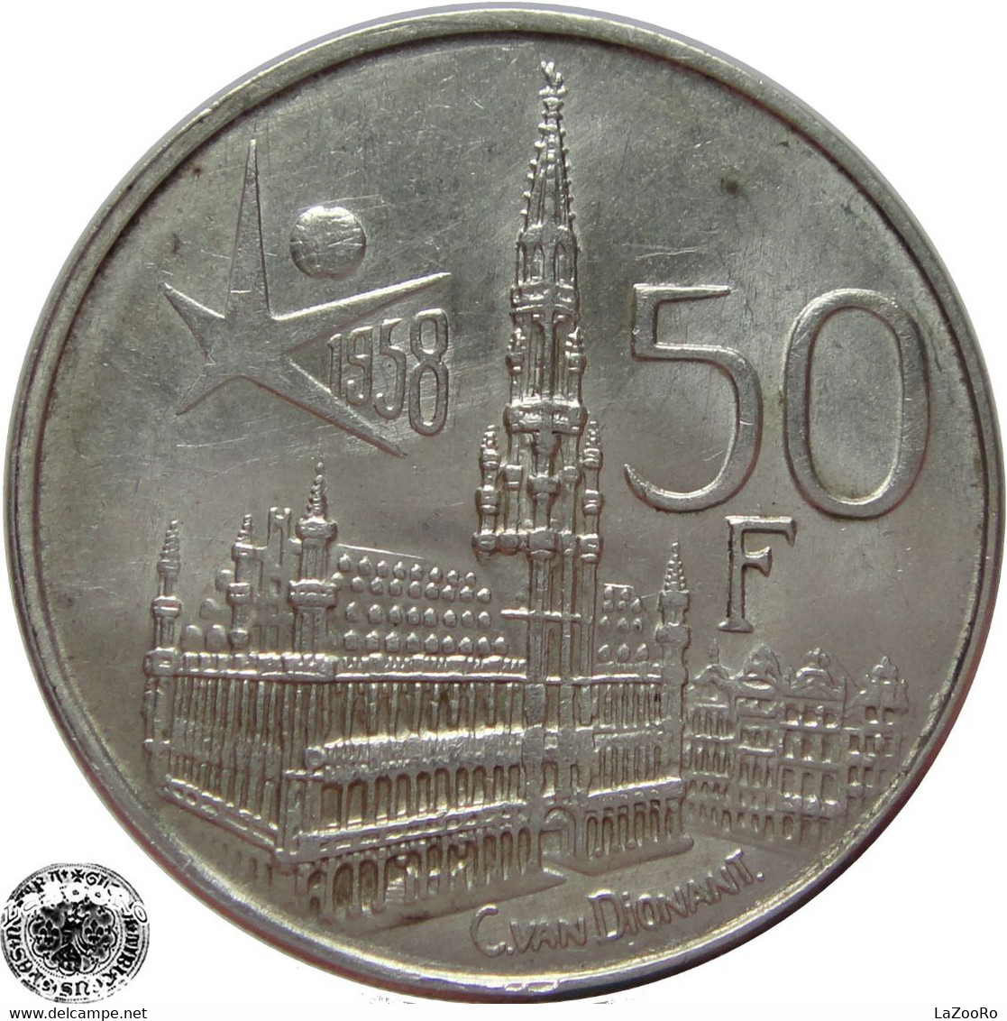 LaZooRo: Belgium 50 Francs 1958 XF / UNC - Silver  Werner Collection - 50 Frank